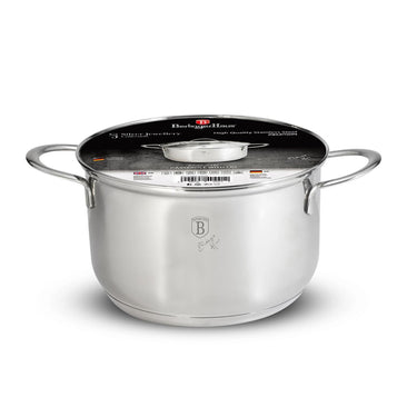 Berlingerhaus silver jewellery rvs kookpan ø18 cm met glazen deksel ook inductie 2,6l 18x11cm