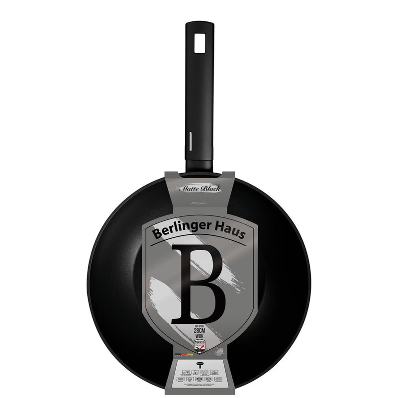 Afbeelding laden in galerijviewer, Berlingerhaus wokpan mat zwart 28cm
