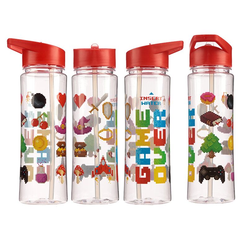Afbeelding laden in galerijviewer, Game over duurzame 550ml waterfles flip straw
