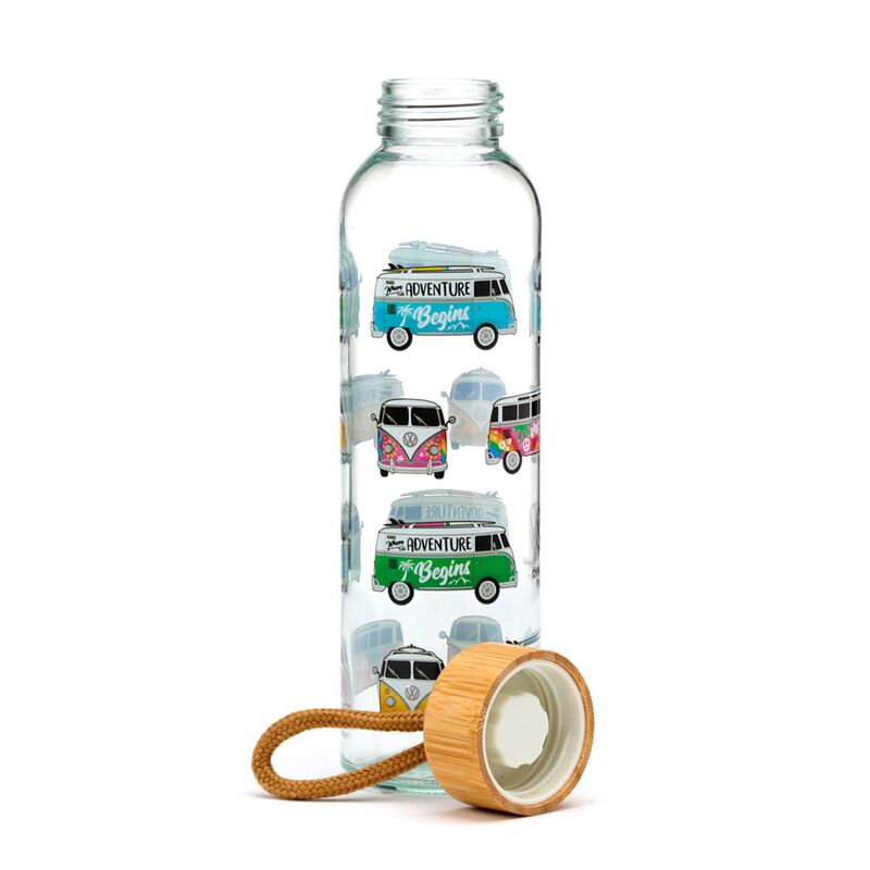 Afbeelding laden in galerijviewer, Volkswagen busje vw t1 summer surf 500ml glazen waterfles
