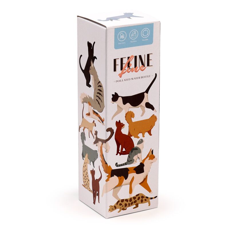 Afbeelding laden in galerijviewer, Feline fine katten thermosfles flip top 500ml
