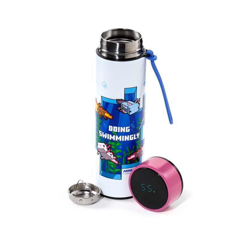 Afbeelding laden in galerijviewer, Union minecraft axolotl thermosfles 450ml thermometer
