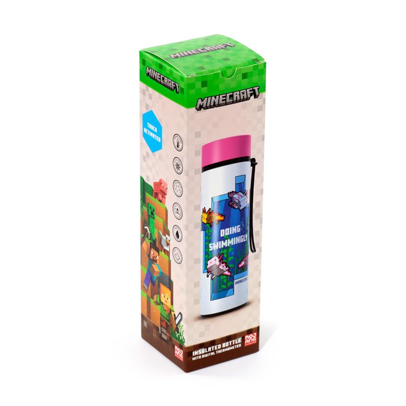Afbeelding laden in galerijviewer, Union minecraft axolotl thermosfles 450ml thermometer
