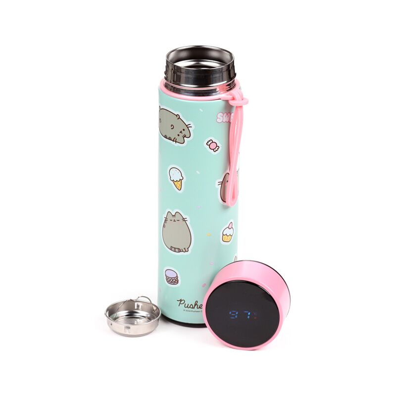Afbeelding laden in galerijviewer, Union pusheen de kat sweets thermosfles 450ml thermometer
