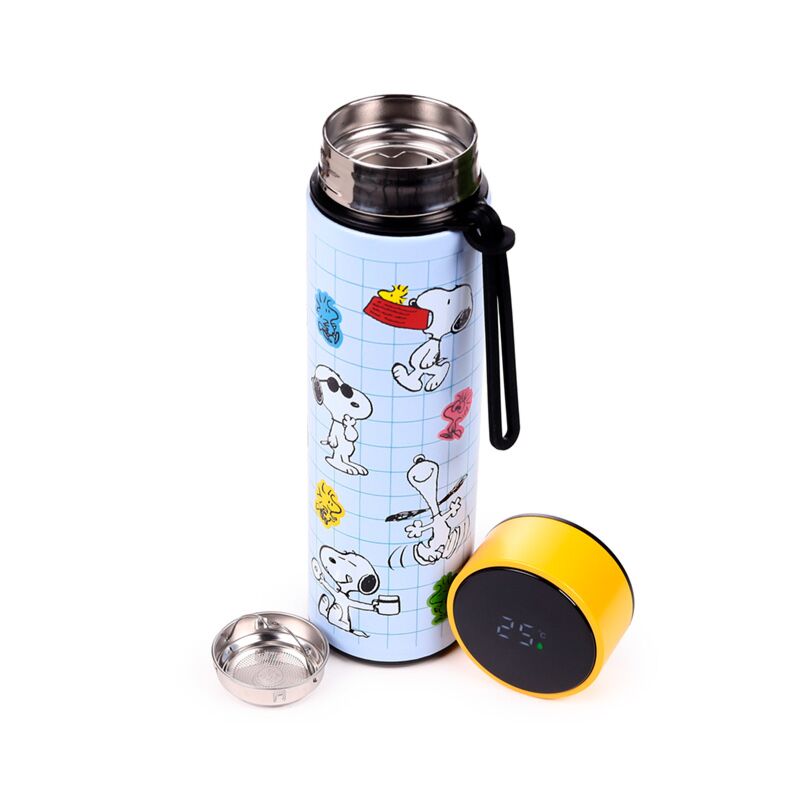 Afbeelding laden in galerijviewer, Union peanuts snoopy woodstock thermosfles 450ml thermometer
