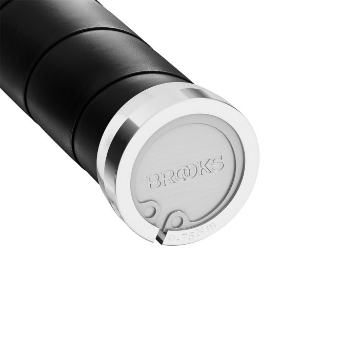 Afbeelding laden in galerijviewer, Brooks slender leather grips (100+100mm) - black
