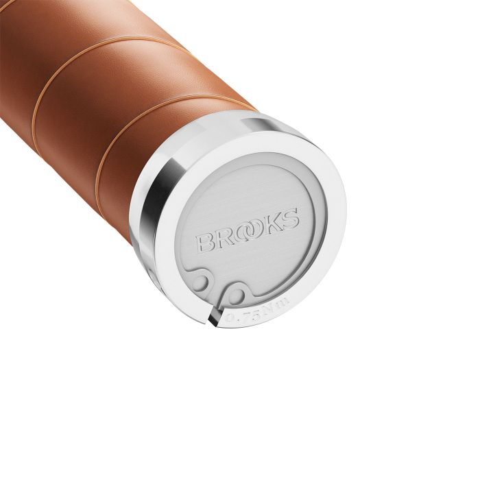 Afbeelding laden in galerijviewer, Brooks slender leather grips (100+100mm) - honey
