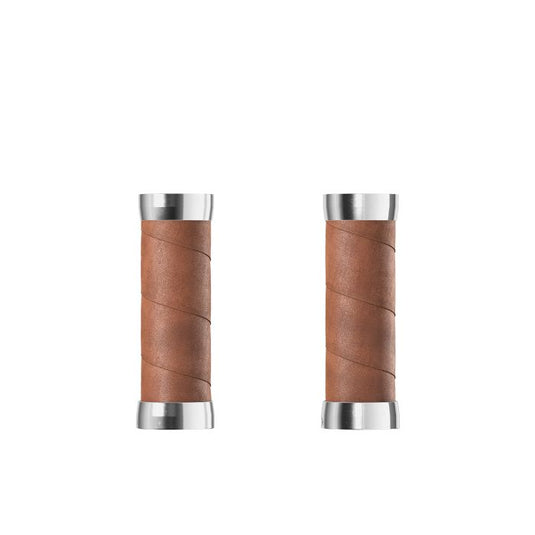 Brooks slender leather grips (100+100mm) - dark tan