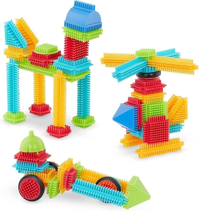 Afbeelding laden in galerijviewer, Bristle blocks in doos 56 delig
