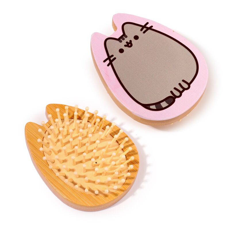 Afbeelding laden in galerijviewer, Union pusheen de kat-vormige bamboe haarborstel
