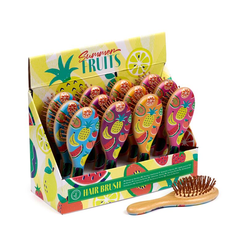 Afbeelding laden in galerijviewer, Zomer fruit bamboe haarborstel
