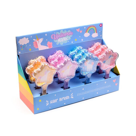 Unicorn magic ster glitter haarborstel