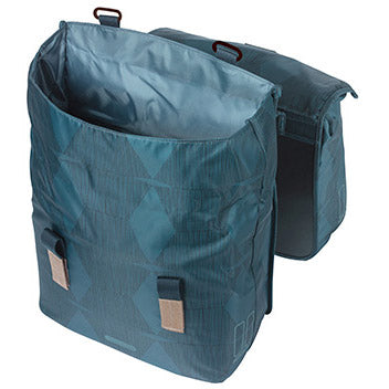 Afbeelding laden in galerijviewer, Basil dubbele fietstas elegance mik 40-49 liter - estate blauw

