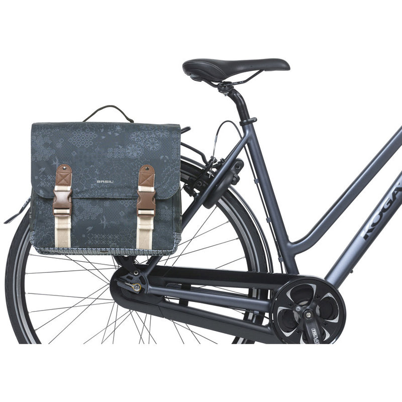 Afbeelding laden in galerijviewer, Basil dubbele fietstas bohème mik 35 liter - indigo blauw
