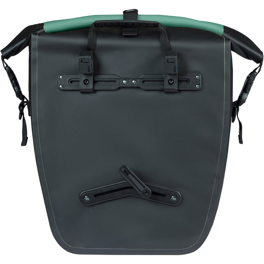 Basil enkele fietstas rivo l tarppaulin mik 25-31l 14 x 28 x 43 cm - groen zwart