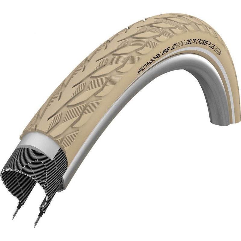 Afbeelding laden in galerijviewer, Schwalbe delta cruiser plus creme 28x1.40 37-622 reflectie
