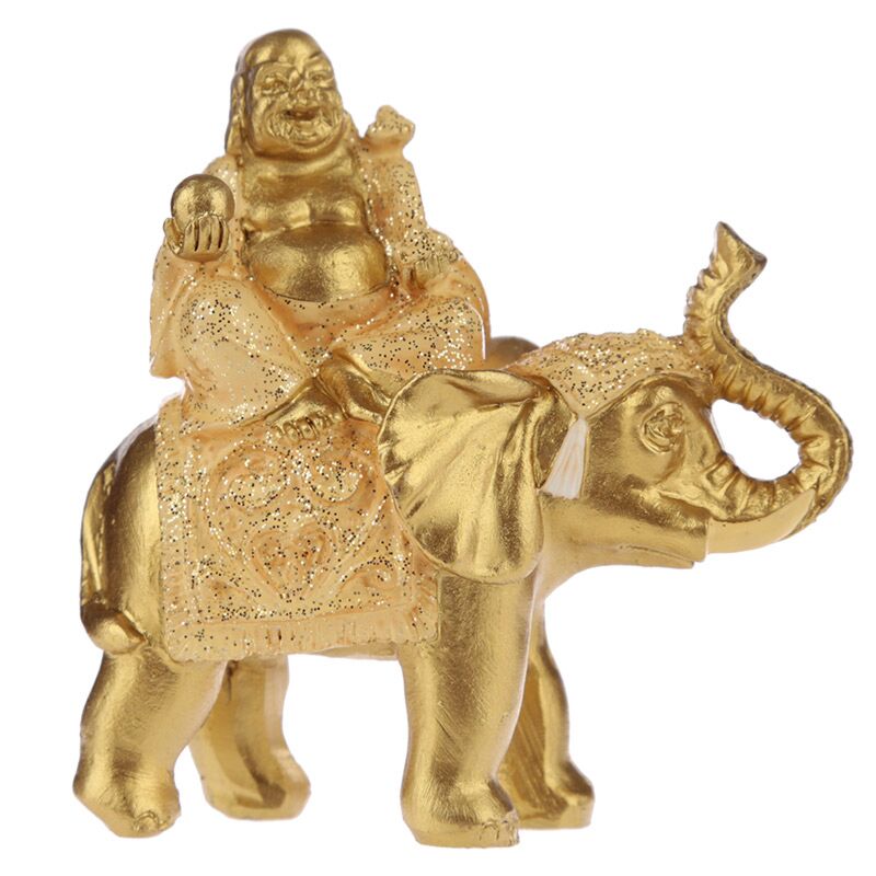 Afbeelding laden in galerijviewer, Zittend glitter olifant chinese lachende boeddha
