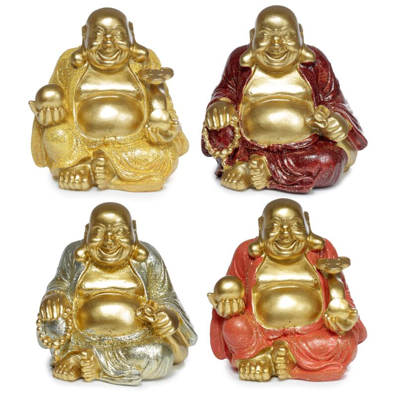 Afbeelding laden in galerijviewer, Mini glitter chinese lachende boeddha 8cm
