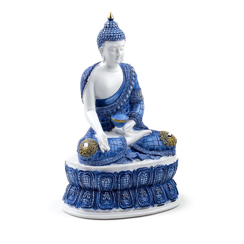 Afbeelding laden in galerijviewer, Wit blauw thaise boeddha lotus
