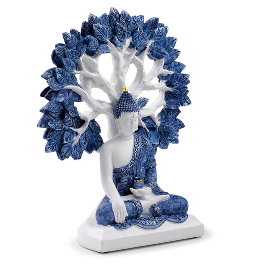 Wit blauw thaise boeddha tree of life