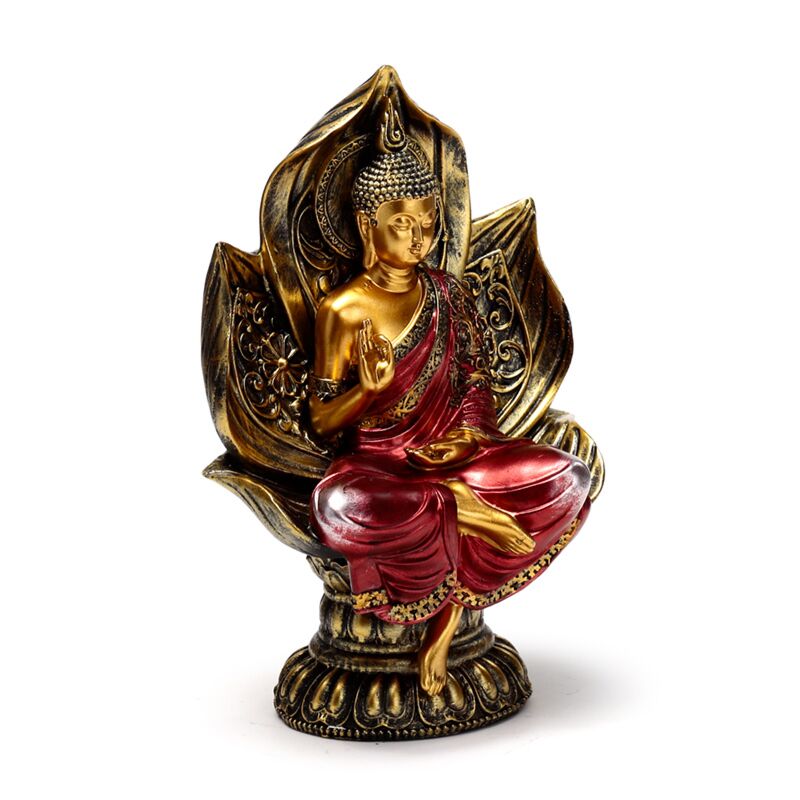 Afbeelding laden in galerijviewer, Rood goud thaise boeddha zittende lotus
