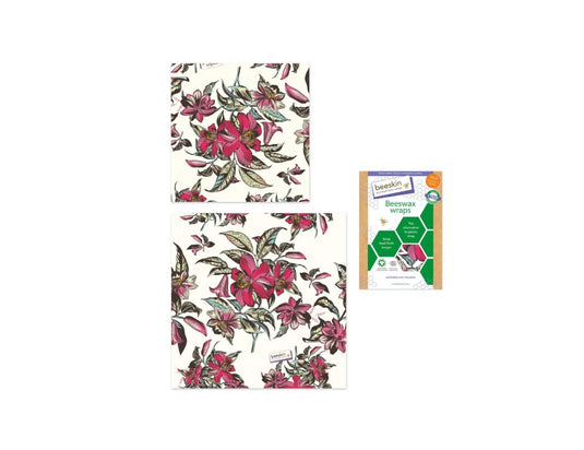 Beeskin bijenwasdoeken set - medium en large - victorian flower