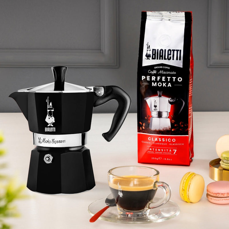 Afbeelding laden in galerijviewer, Bialetti moka express - percolator - 3 kops - aluminium - zwart

