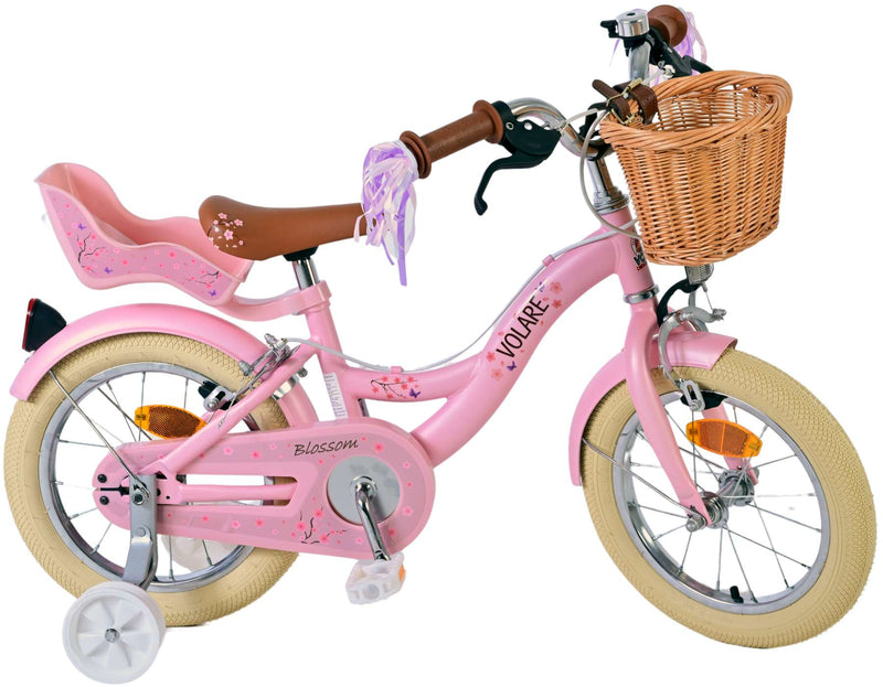 Afbeelding laden in galerijviewer, Volare Blossom Kinderfiets Meisjes 14 inch Roze Twee Handremmen
