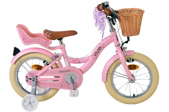 Afbeelding laden in galerijviewer, Volare Blossom Kinderfiets Meisjes 14 inch Roze Twee Handremmen
