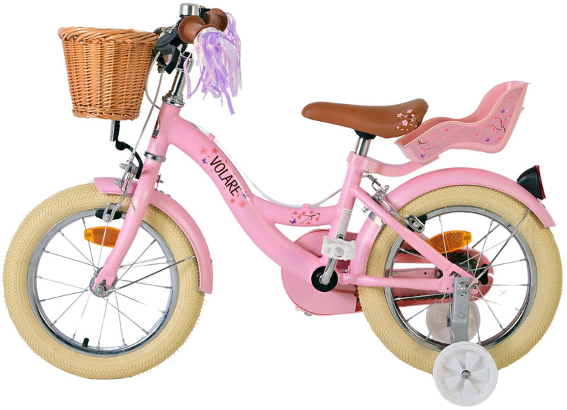 Afbeelding laden in galerijviewer, Volare Blossom Kinderfiets Meisjes 14 inch Roze Twee Handremmen
