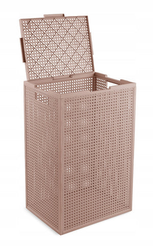Curver kaya wasmand met deksel - 60l - 38x29x58,5 cm - warm taupe