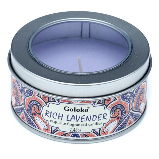 Goloka lavendel paraffine wax geurkaars in blik