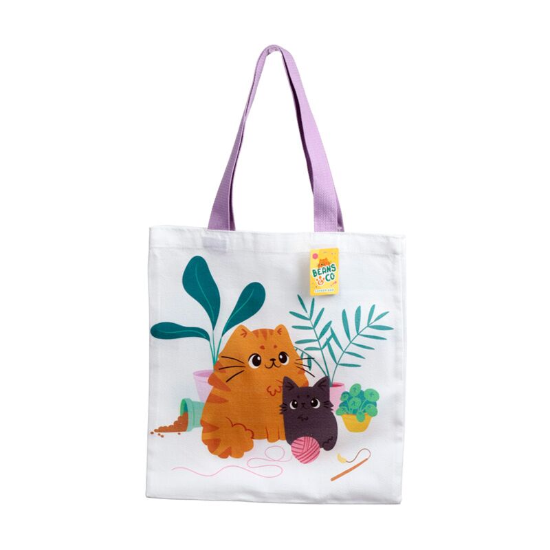 Afbeelding laden in galerijviewer, Beans co katten herbruikbare polykatoen tas
