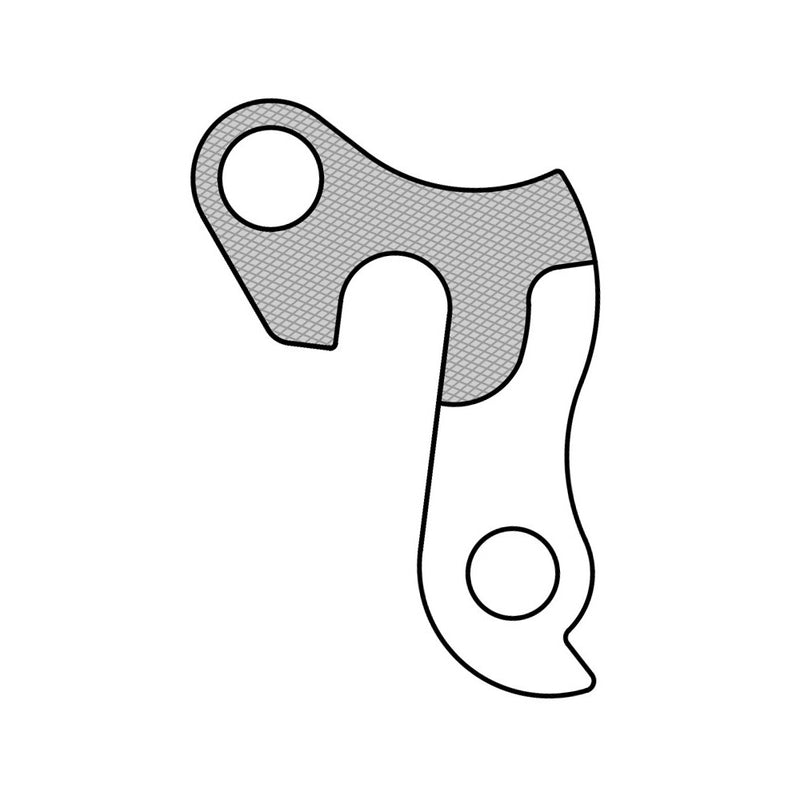 Afbeelding laden in galerijviewer, derailleurhanger GH-255 Bulls 60 mm zilver
