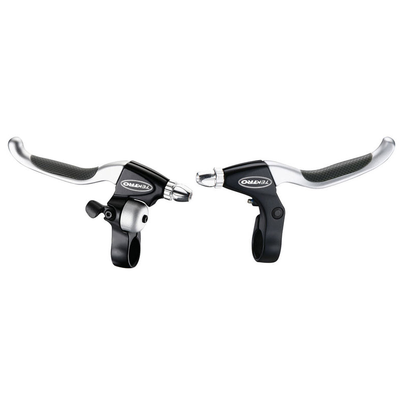 Afbeelding laden in galerijviewer, TEKTRO CL530TS+CL533RT Rollerbrake remgreepset 4-vinger zwart satijn met bel (hangverpakking)
