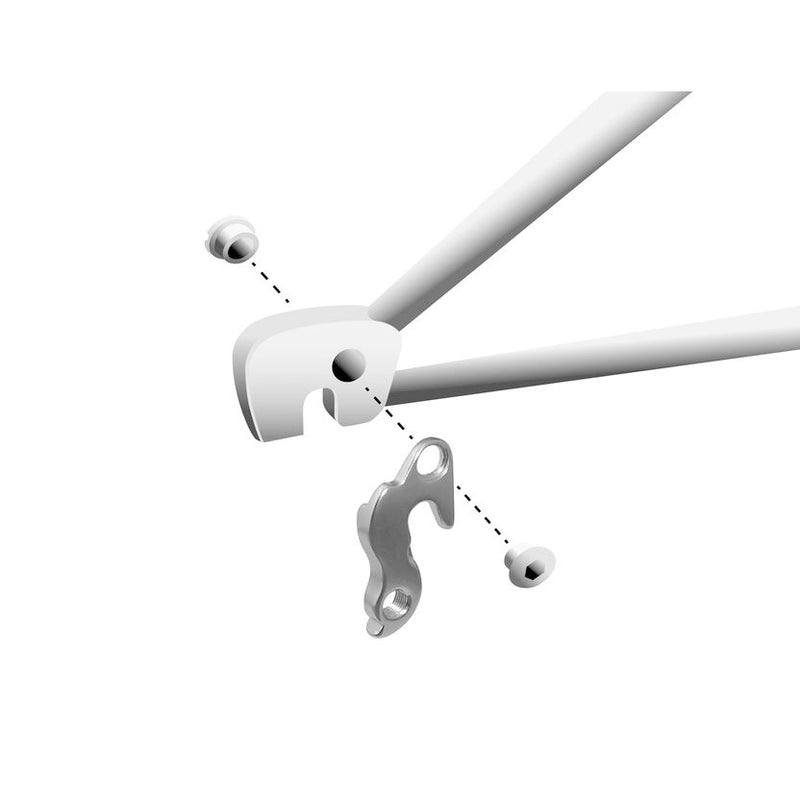 Afbeelding laden in galerijviewer, derailleurhanger GH-068 63,8 mm zilver
