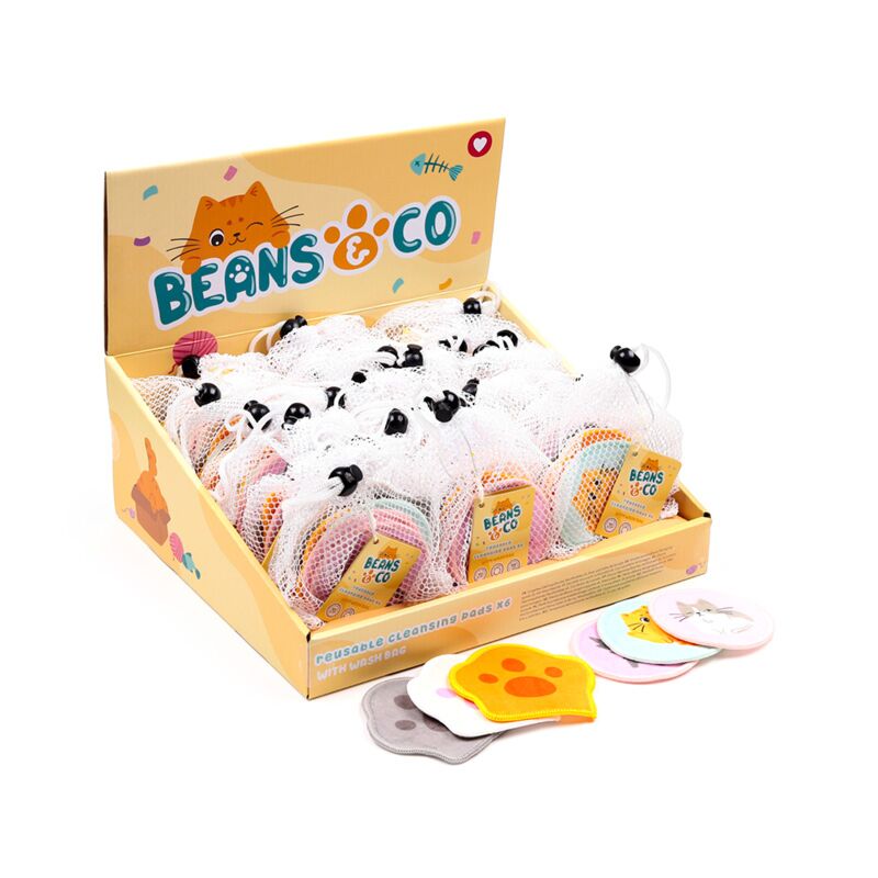 Afbeelding laden in galerijviewer, Set van 6 beans co katten herbruikbare wattenschijfjes
