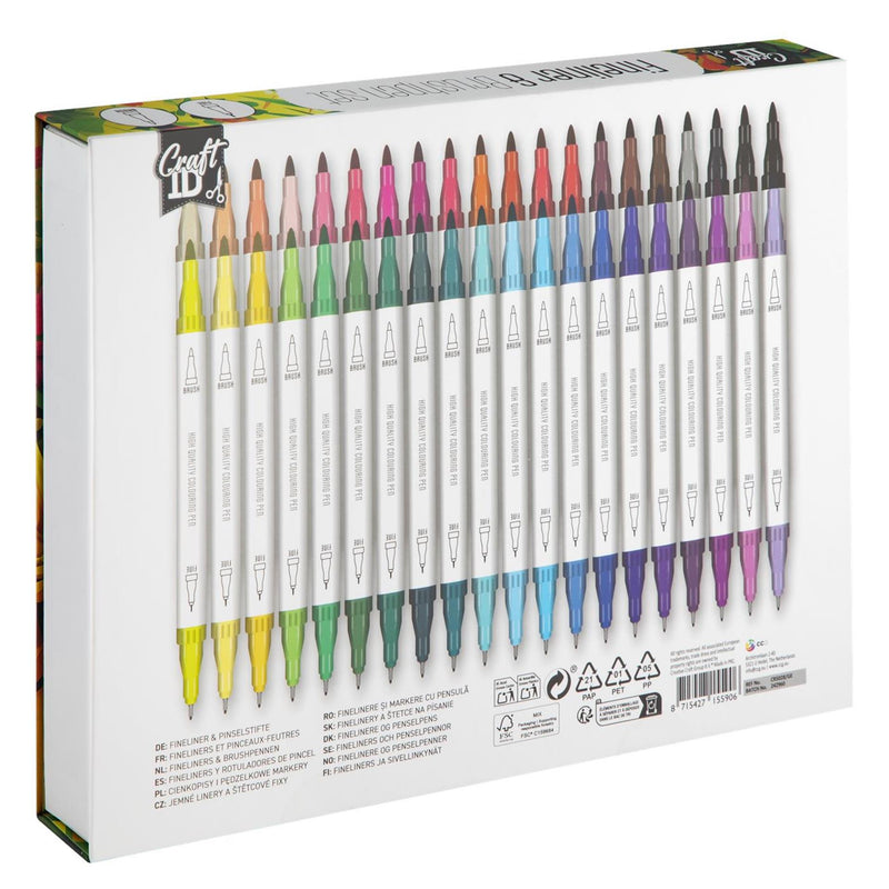 Afbeelding laden in galerijviewer, Craft id kleurset fineliner brushpen 40-delig
