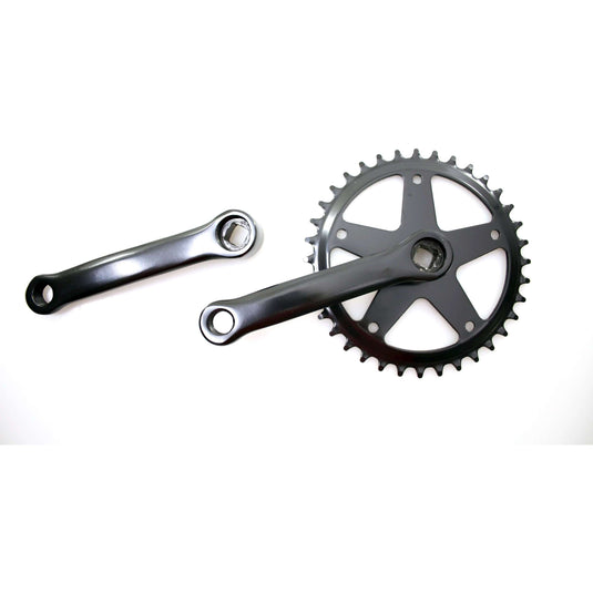 Crankstel fausto 36t | 127mm | staal | zwart