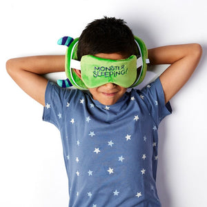 Ty relaxeazzz pluche monstarz monster rond reiskussen slaapmasker - groen