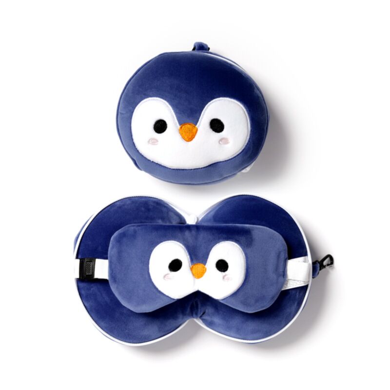 Afbeelding laden in galerijviewer, Ty relaxeazzz pluche pinguïn rond reiskussen slaapmasker
