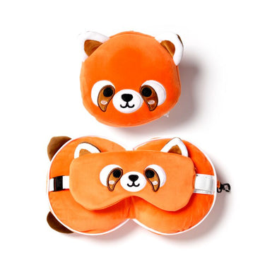 Ty relaxeazzz pluche rode panda rond reiskussen slaapmasker