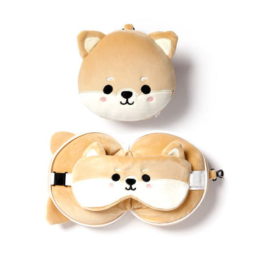 Ty relaxeazzz pluche shiba inu rond reiskussen slaapmask