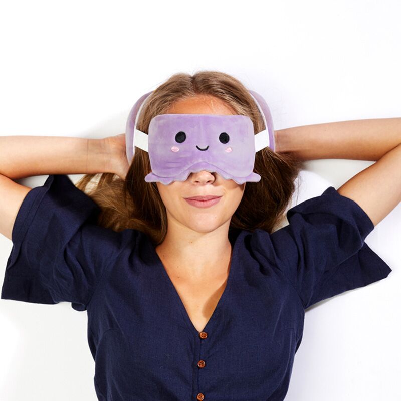 Afbeelding laden in galerijviewer, Ty relaxeazzz pluche octopus rond reiskussen slaapmasker
