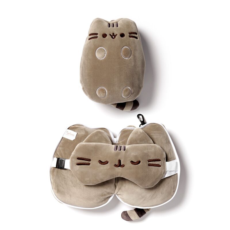 Afbeelding laden in galerijviewer, Union pusheen kat rond reiskussen slaapmasker
