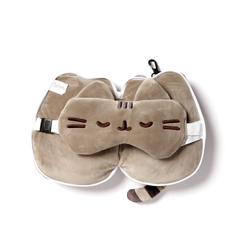 Afbeelding laden in galerijviewer, Union pusheen kat rond reiskussen slaapmasker
