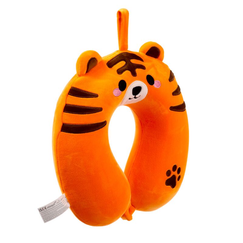 Afbeelding laden in galerijviewer, Relaxeazzz tijger adoramals pluche memory foam nekkussen
