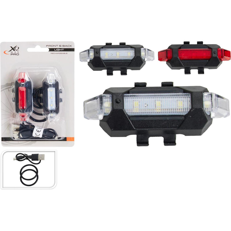 Afbeelding laden in galerijviewer, Xqmax fietslamp set 2-delig op usb
