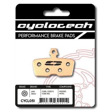 Cyclo tech schijfremblok prodisc metal sram code r