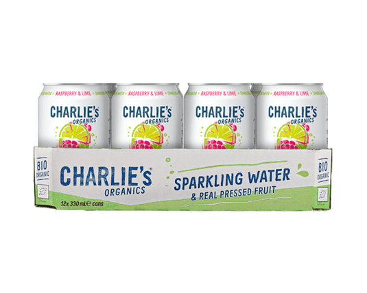 Charlie's charlie’s organics sparkling water raspberry lime bio (12x 33cl)